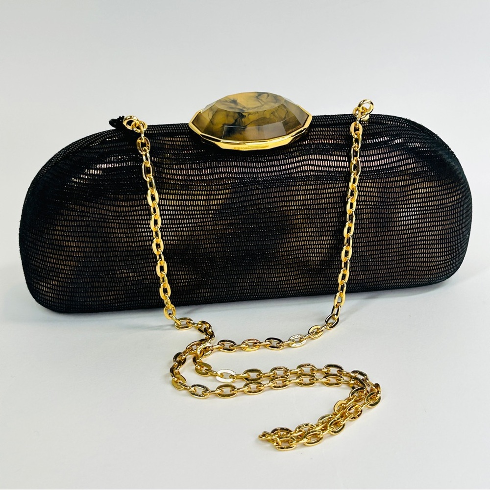 Judith Leiber Moire Classic Clutch Evening Wedding Purse Shoulder Strap NEW #A43